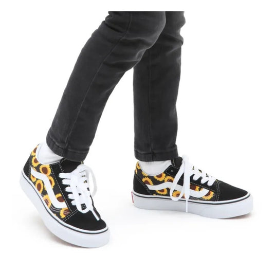 Vans Kids Old Skool Sunflower Black/Yellow Skate Sneakers - Kids Size 12.0