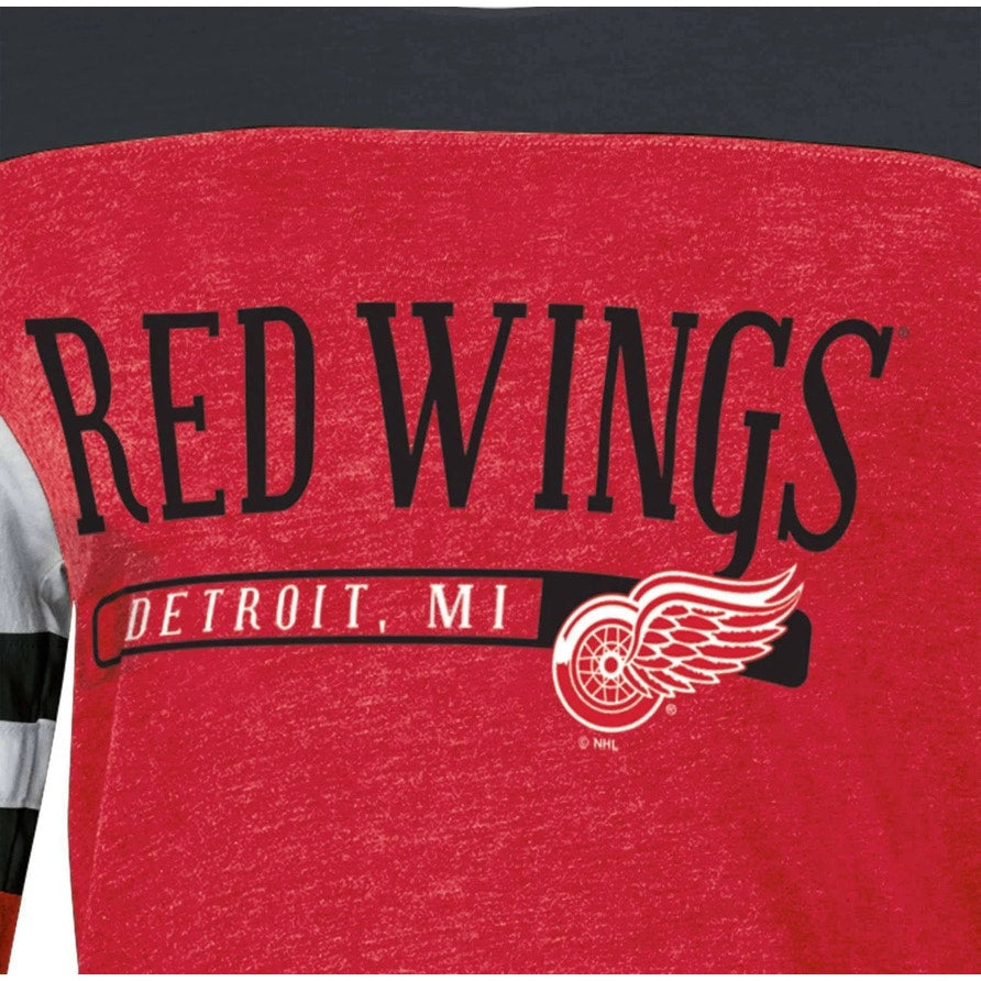 NWT Women's Medium Detroit Red Wings Red Long Sleeve Ringer T-Shirt