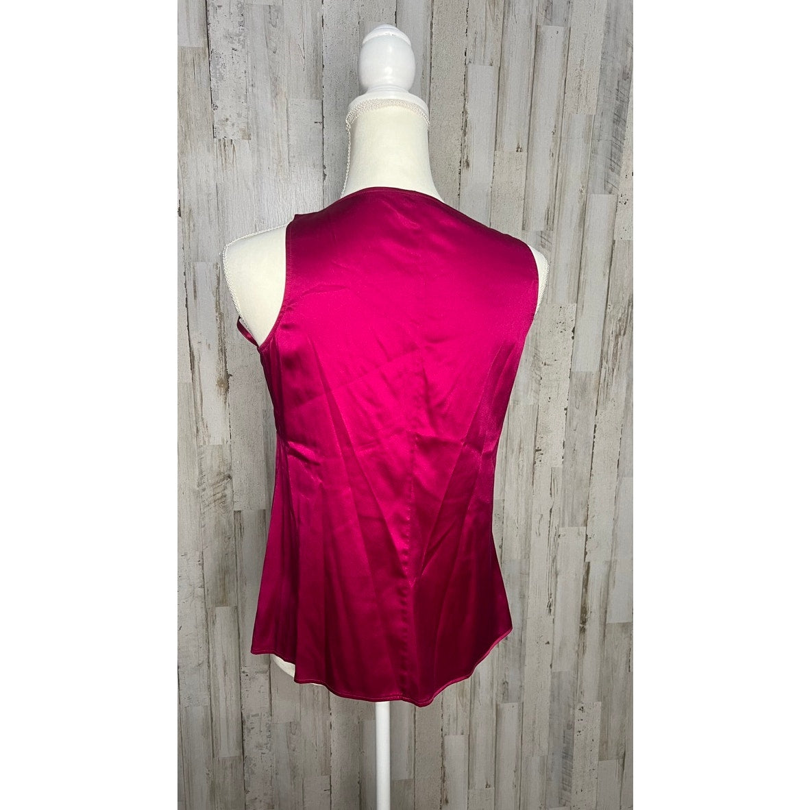 Talbots Petites Women's Magenta Silk Tank Top Size 6 Vintage Sleeveless