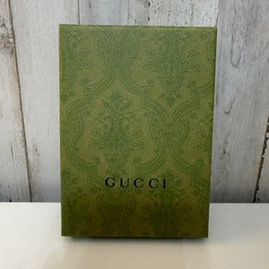 Gucci Green Damask Logo Gift Box Storage Keepsake Box w/ Lid 6.5x4.75 in