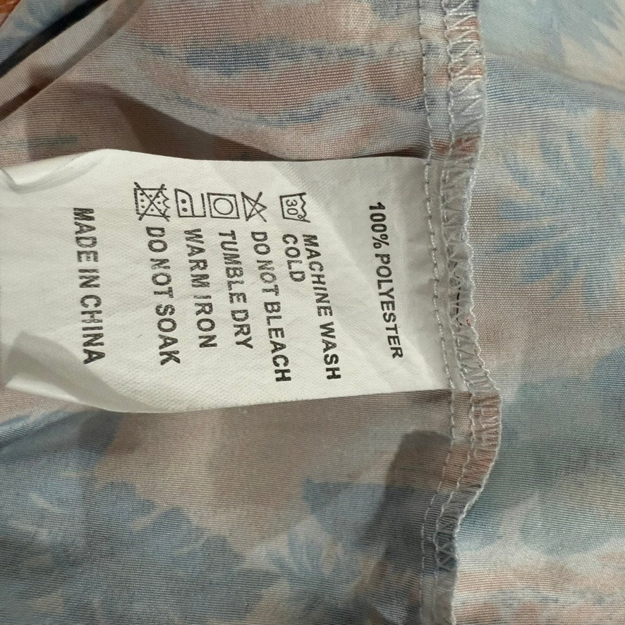 Tropical Storm Men's 3XL Hawaiian Shirt Orange Blue Beach Print Casual