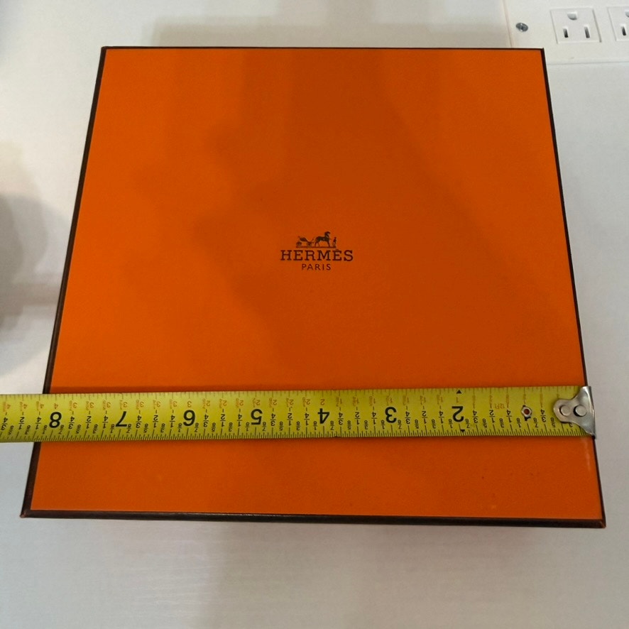 Hermès Gift Box Orange Empty Storage Display Box w/ Lid 8x8x2 in