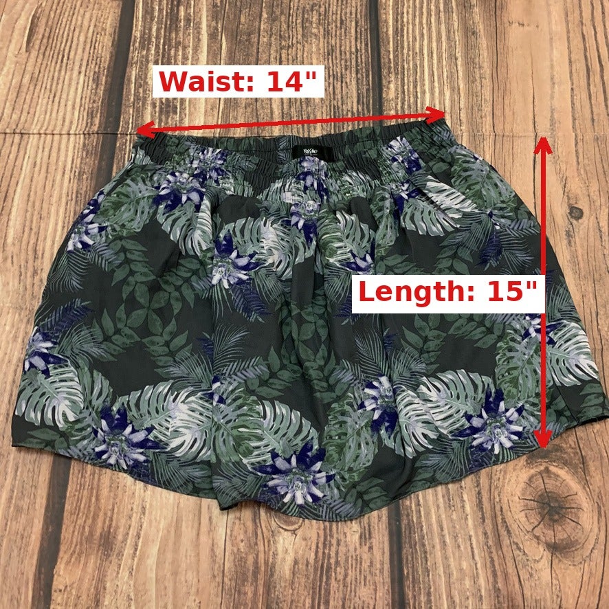 Mossimo Green Purple Floral Flounce Skirt Size Large