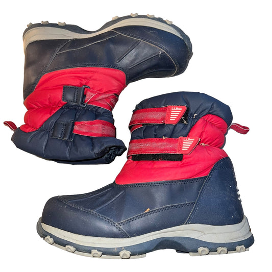 L.L.Bean Kids Size 6 Red/Navy Snow Tread Non-Slip Waterproof Winter Boots