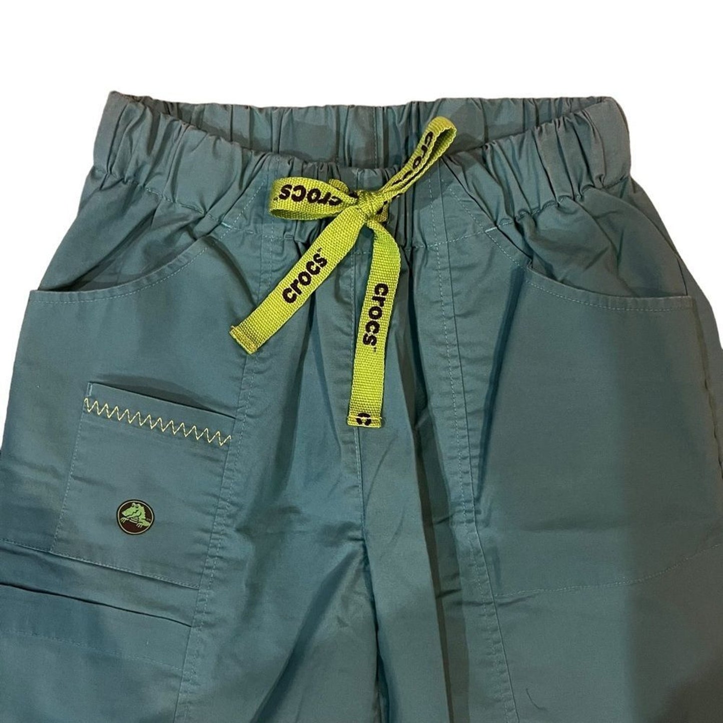 Crocs Medical Apparel Scrub Pants Unisex Small Green Petite Elastic Waist
