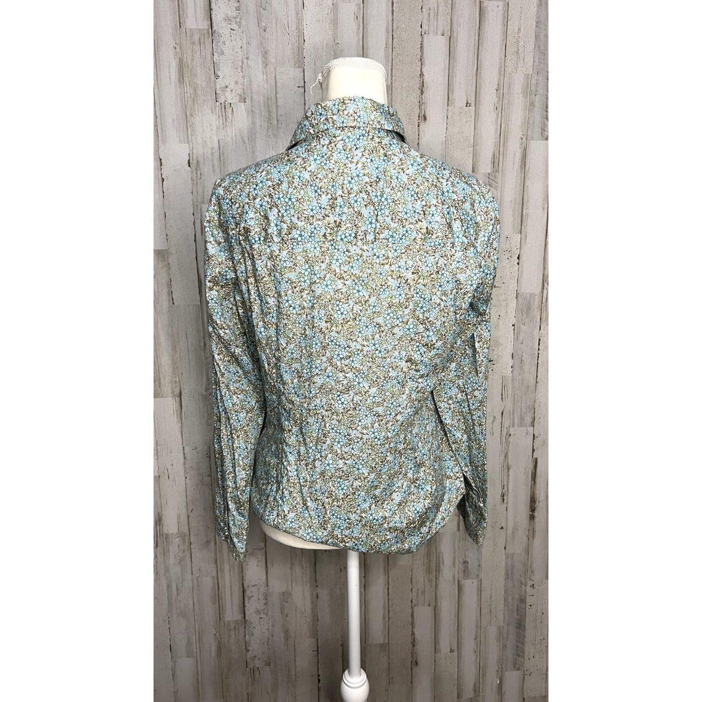 Talbots Petites Women's Medium Multicolor Long Sleeve Floral Button-Up Shirt