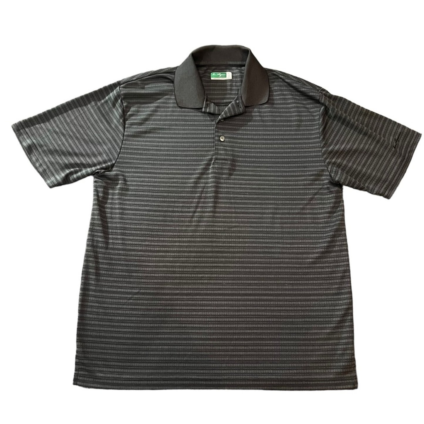 Ben Hogan Performance Polo Shirt Men's Size Large Gray Black Striped Golf