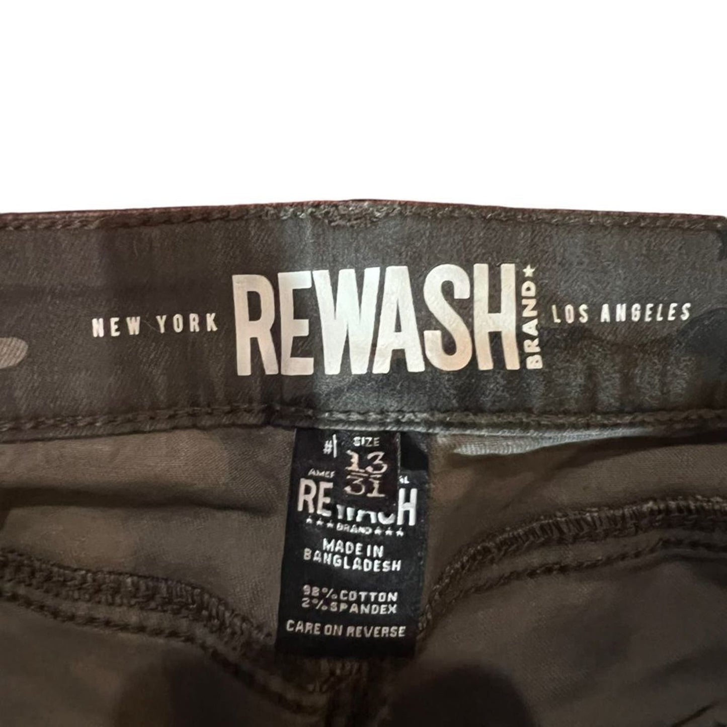 NWT Rewash Camo Ripped Jeans Size 13/31