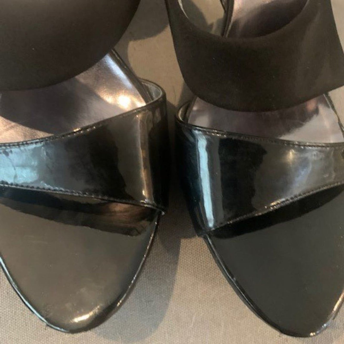 Etienne Aigner Black wedge heel sandals 10M