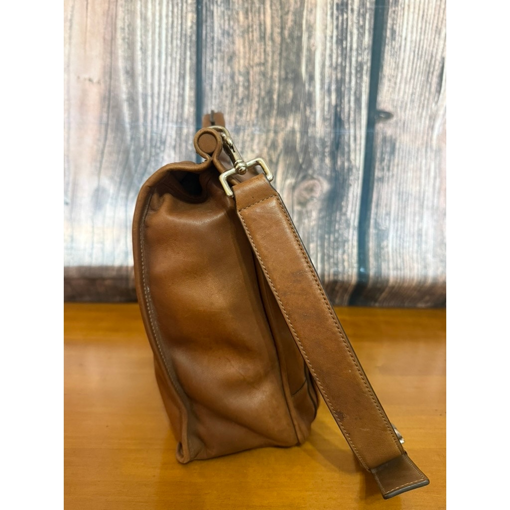 Vintage Coach Barclay Saddle Briefcase Brown Leather Unisex Bag