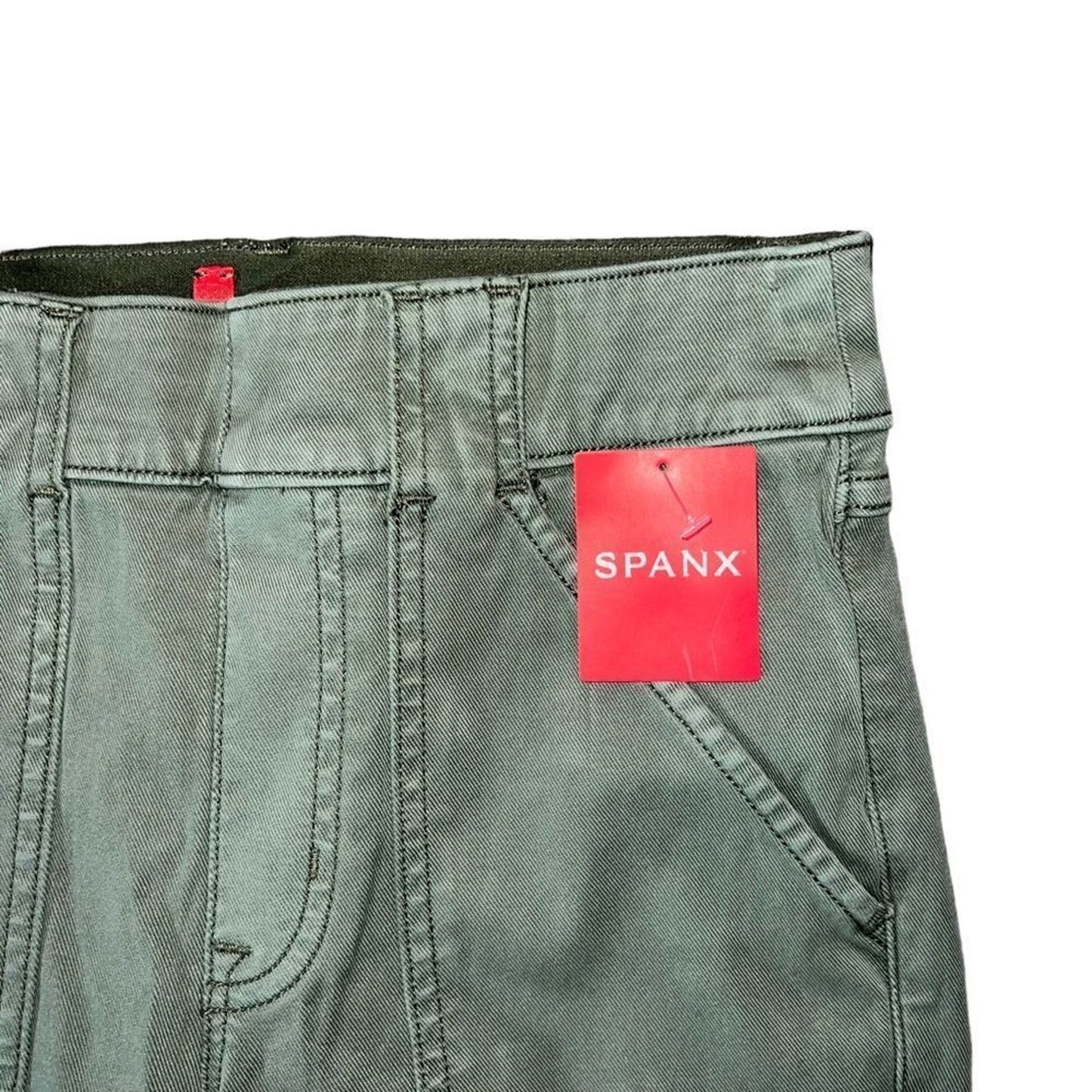 SPANX Cargo Pants Womens Small Green Utility Stretch Multi-Pocket Slim