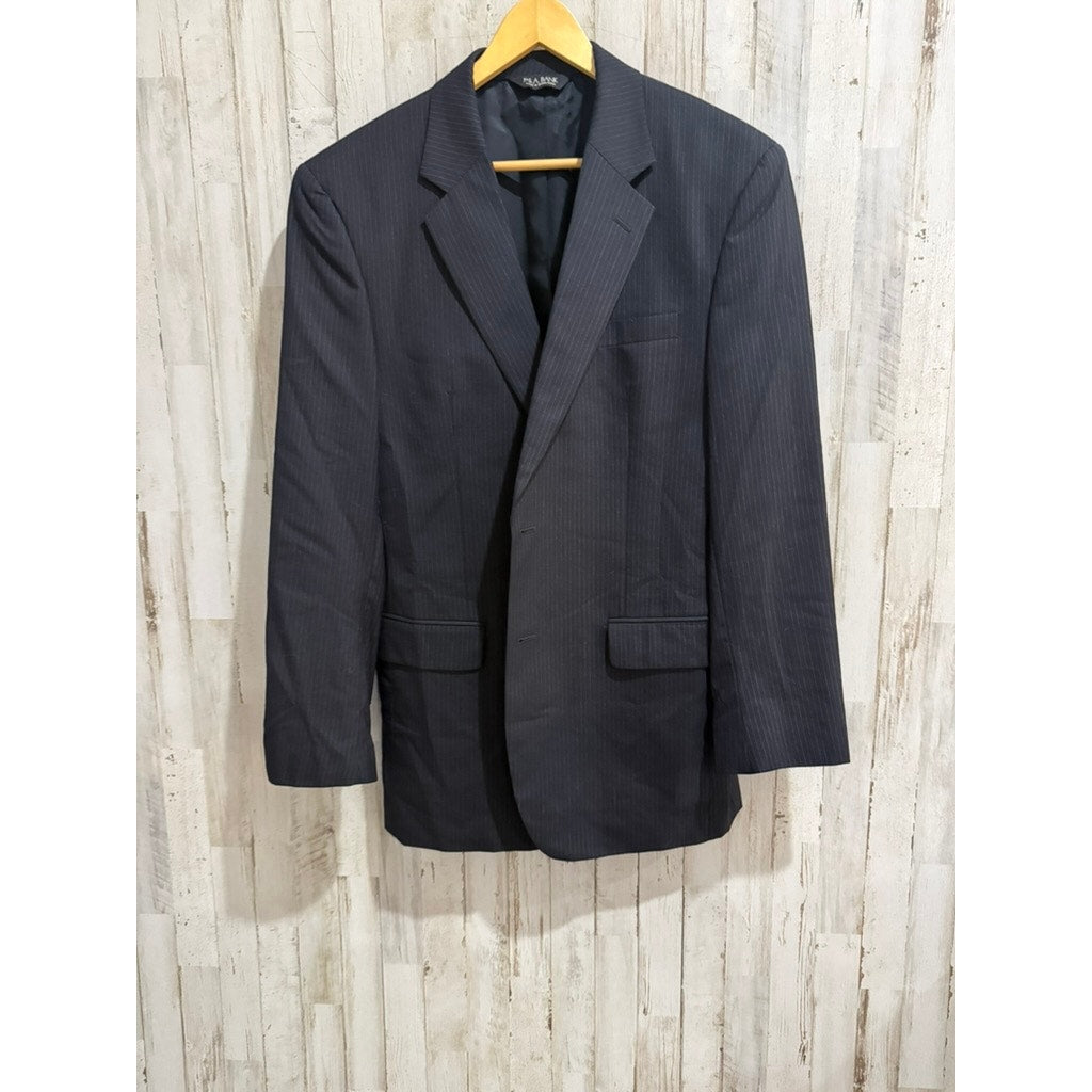 Jos. A Bank Men's Black Pinstripe Wool Blazer Size 42L