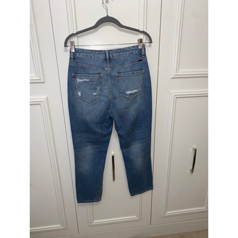 KanCan Women's High Rise Distressed Straight Leg Jeans Size 3/25 Blue