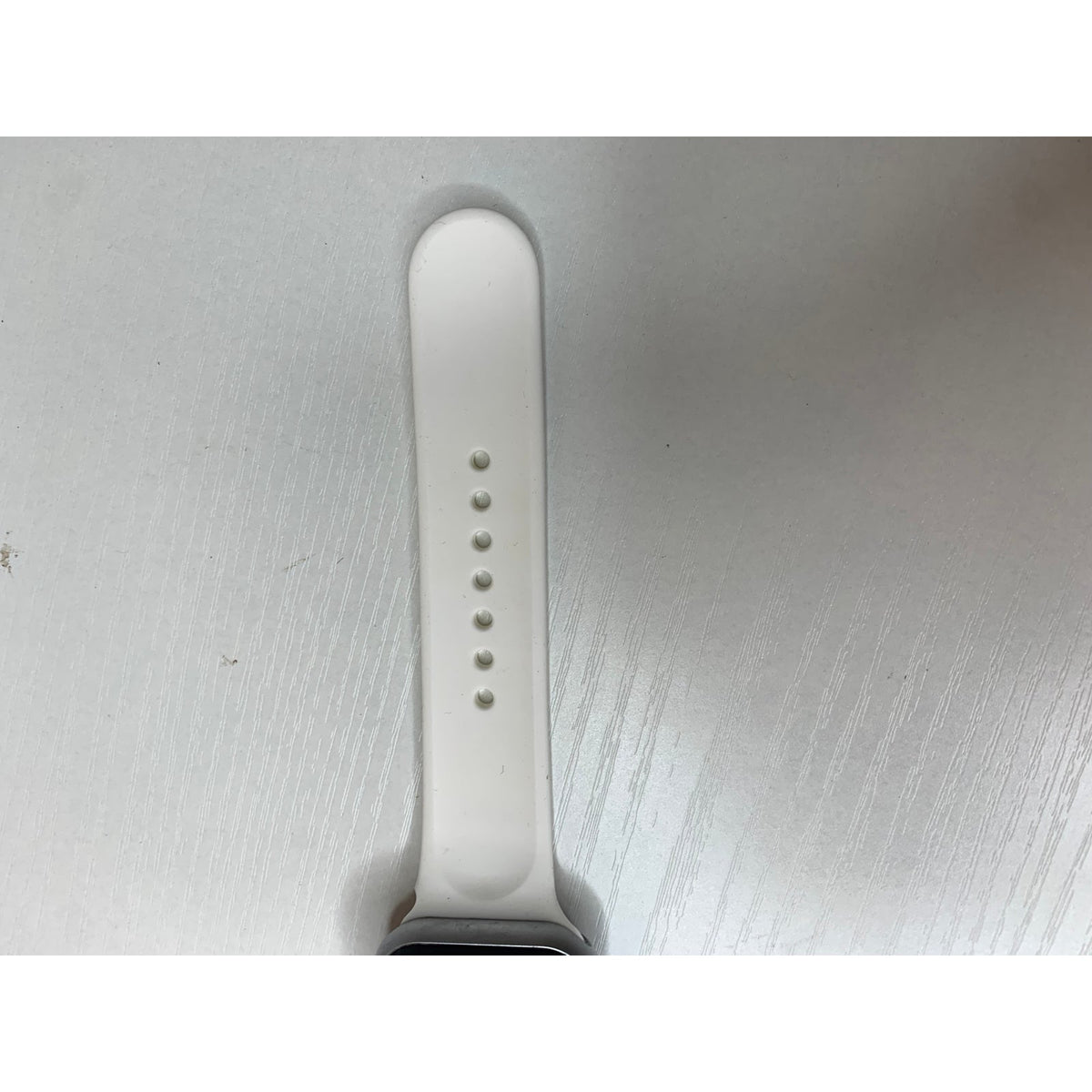 Smart Watch Heart Rate Sleep Monitor Square Silver Case White Silicone Band  NOT TESTED