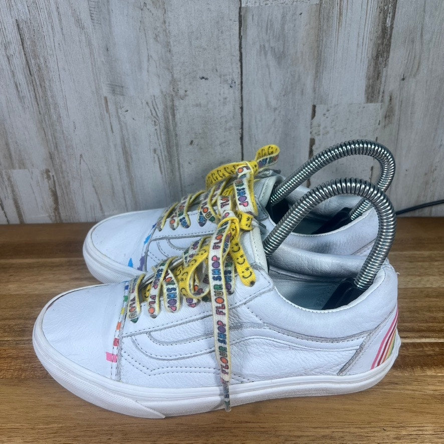 Vans x Flour Shop Old Skool Rainbow White Skate Shoes Women's 5.0 / Kids 3.5