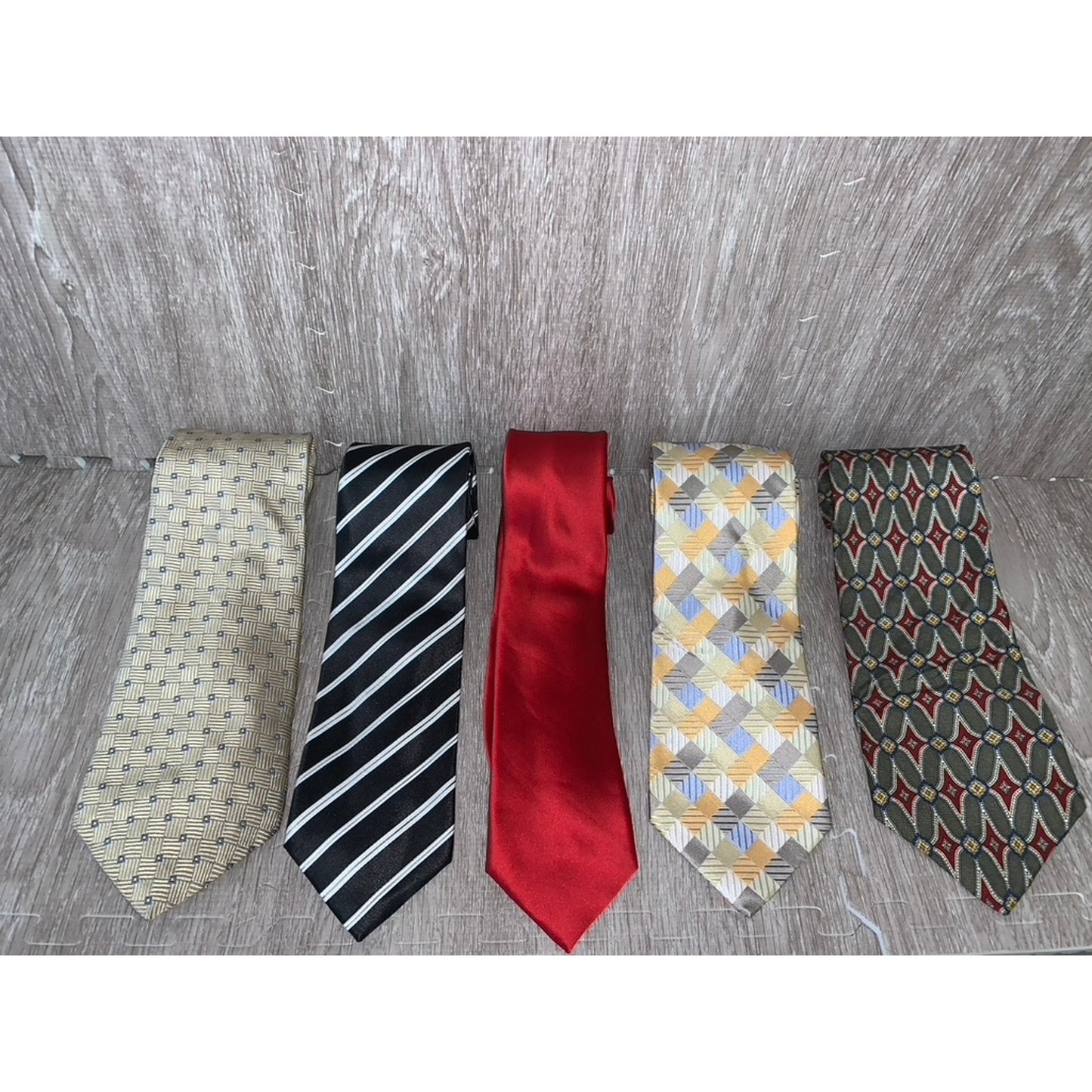 Geoffrey Beene Men's Multicolor Tie Set of 5 Classic Length