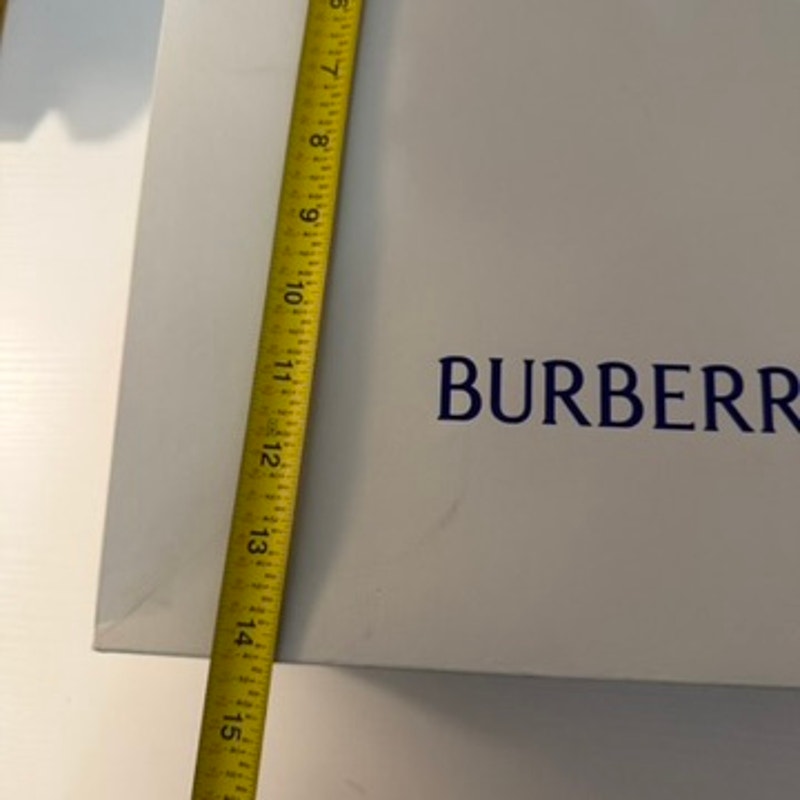 Burberry Large Shopping Gift Bag White Blue Rope Handles Prorsum Knight