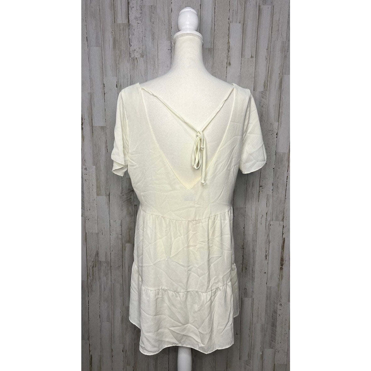 Show Me Your Mumu Women's Size Large Cia Mini Dress White Tiered A-Line