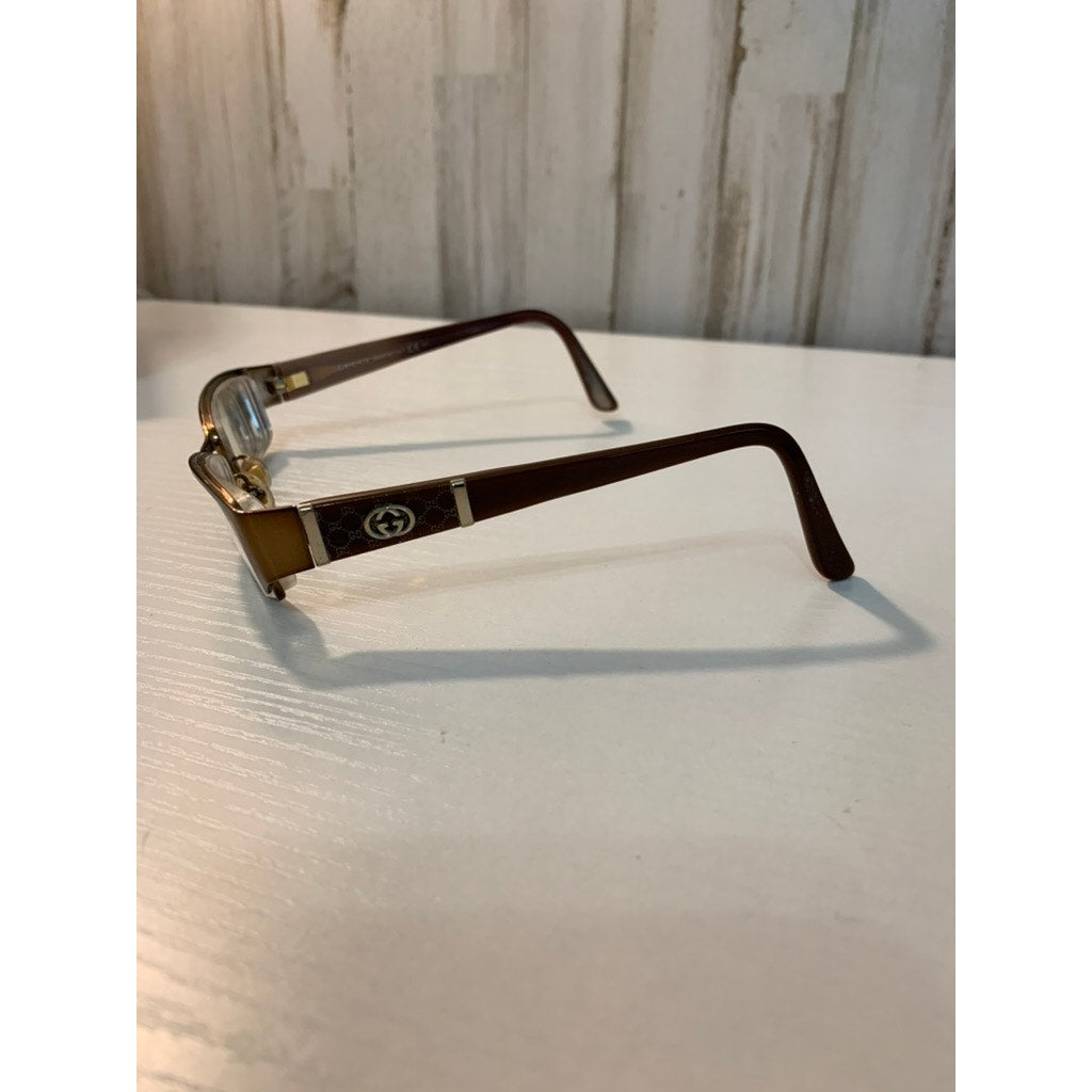 Gucci Eyeglass Frames Womens Brown Full Rim GG Logo 135