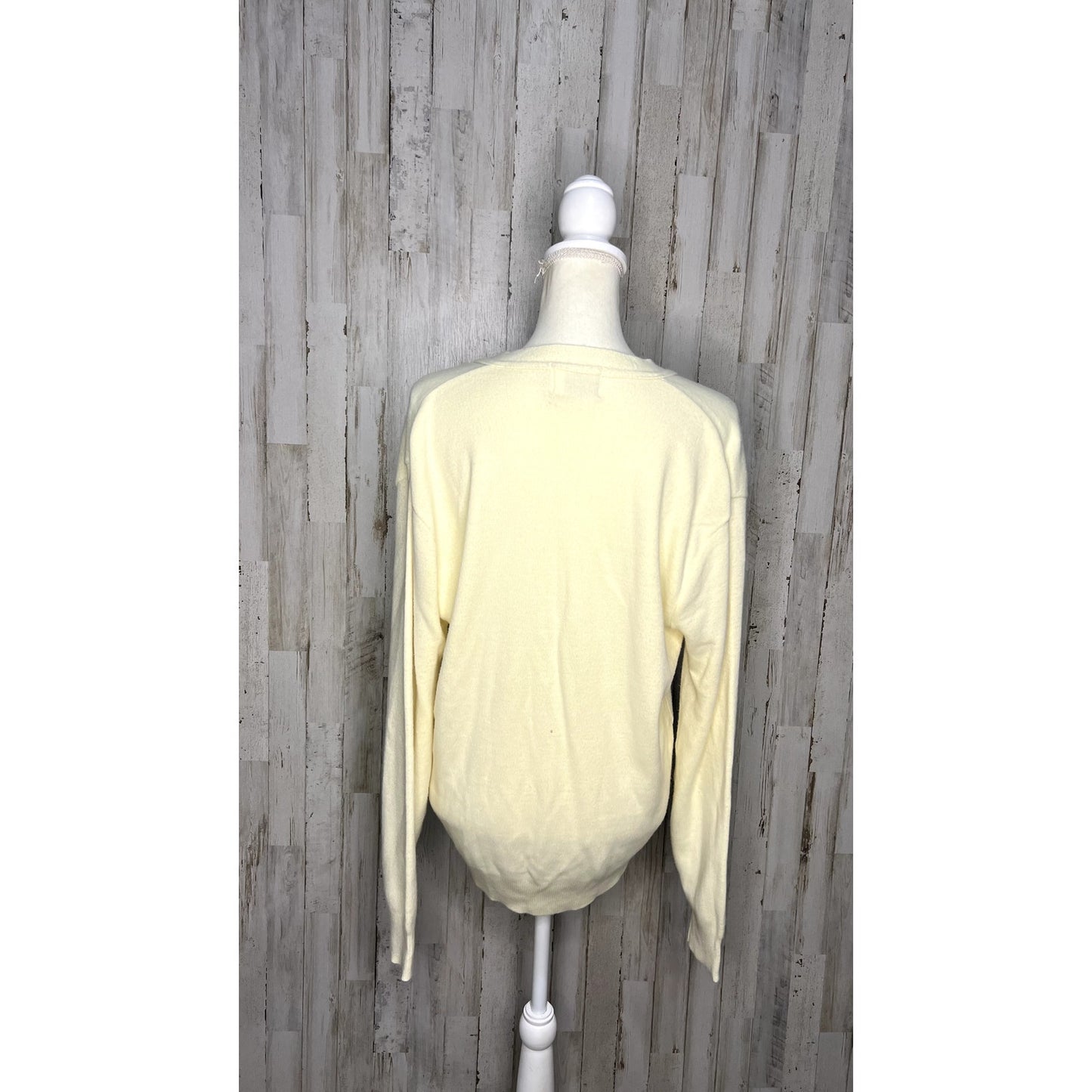 Bay Hill Classics Women's Large Ivory Cardigan Sweater Long Sleeve Button-Up