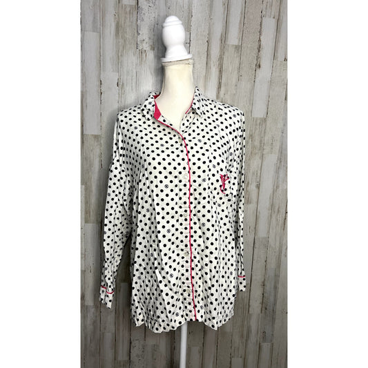 Victoria's Secret Women's Polka Dot Pajama Top Multicolor Size Large