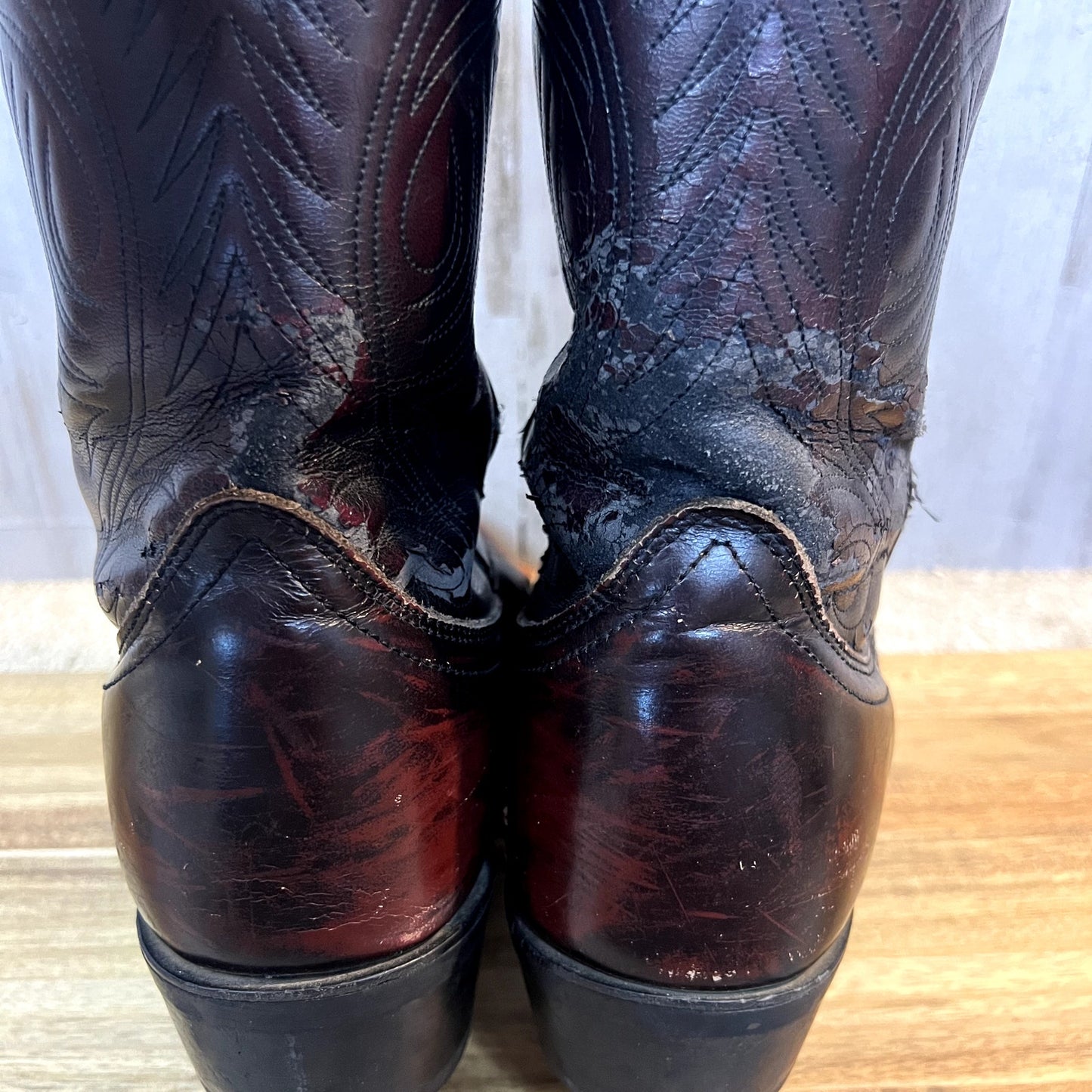 Potenza Men's Leather Western Cowboy Boots Cherry Size 13 EW Mid-Calf Round Toe