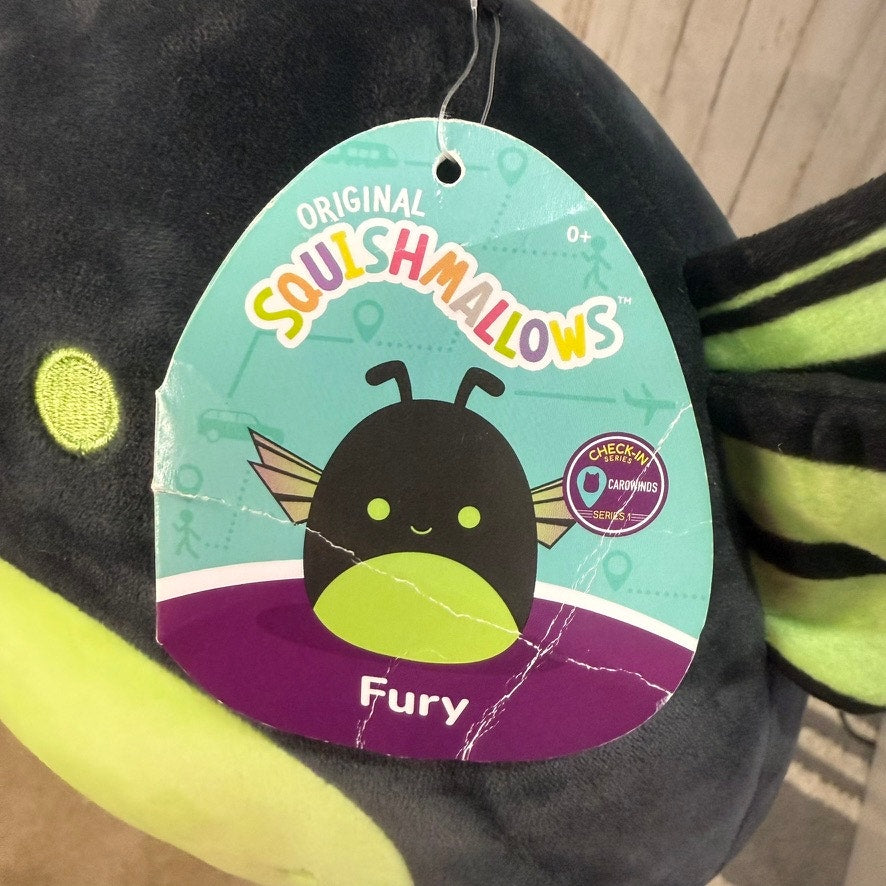 NWT Squishmallows Fury Hornet Plush Toy Black & Green Medium 10"