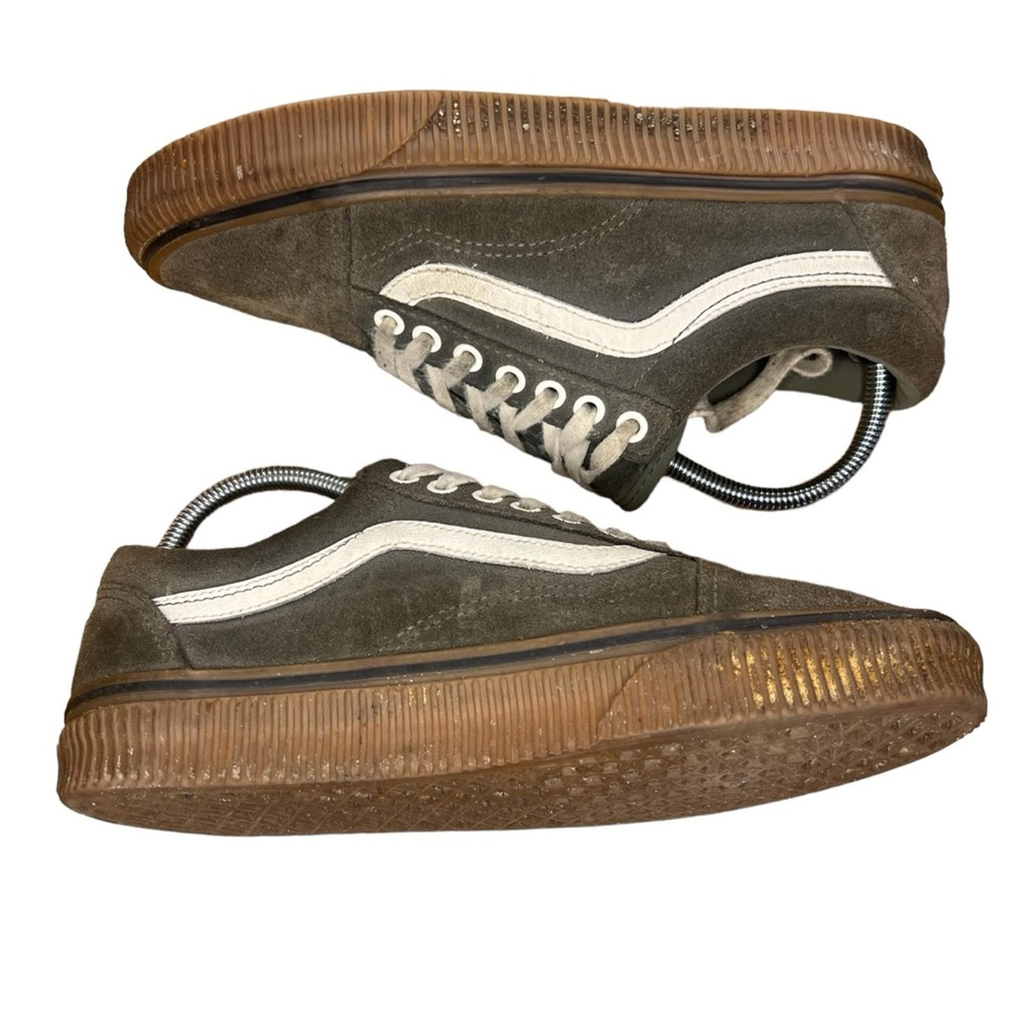 Vans Old Skool Skate Shoes Olive Green/White Gum Sole Low Top Men's 6.5
