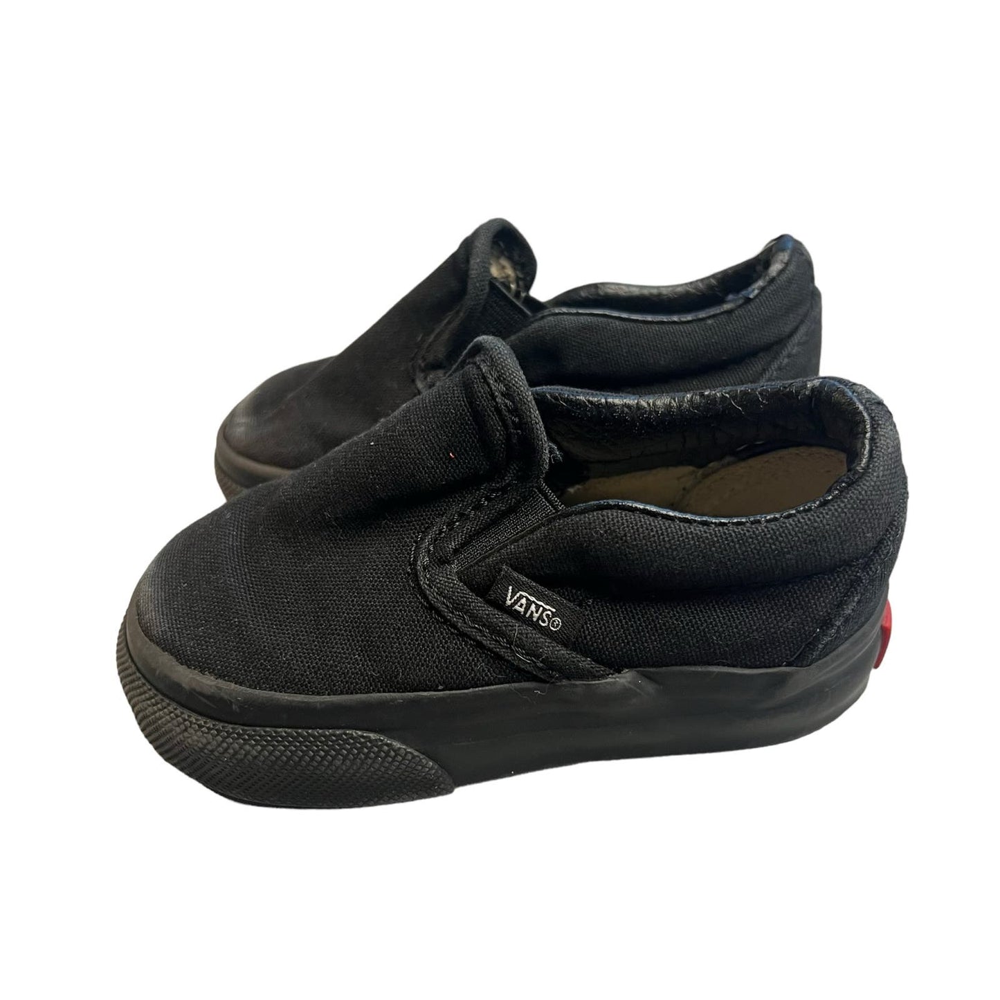 Vans Classic Slip-On Black Canvas Toddler Sneakers Unisex Kids Size 4