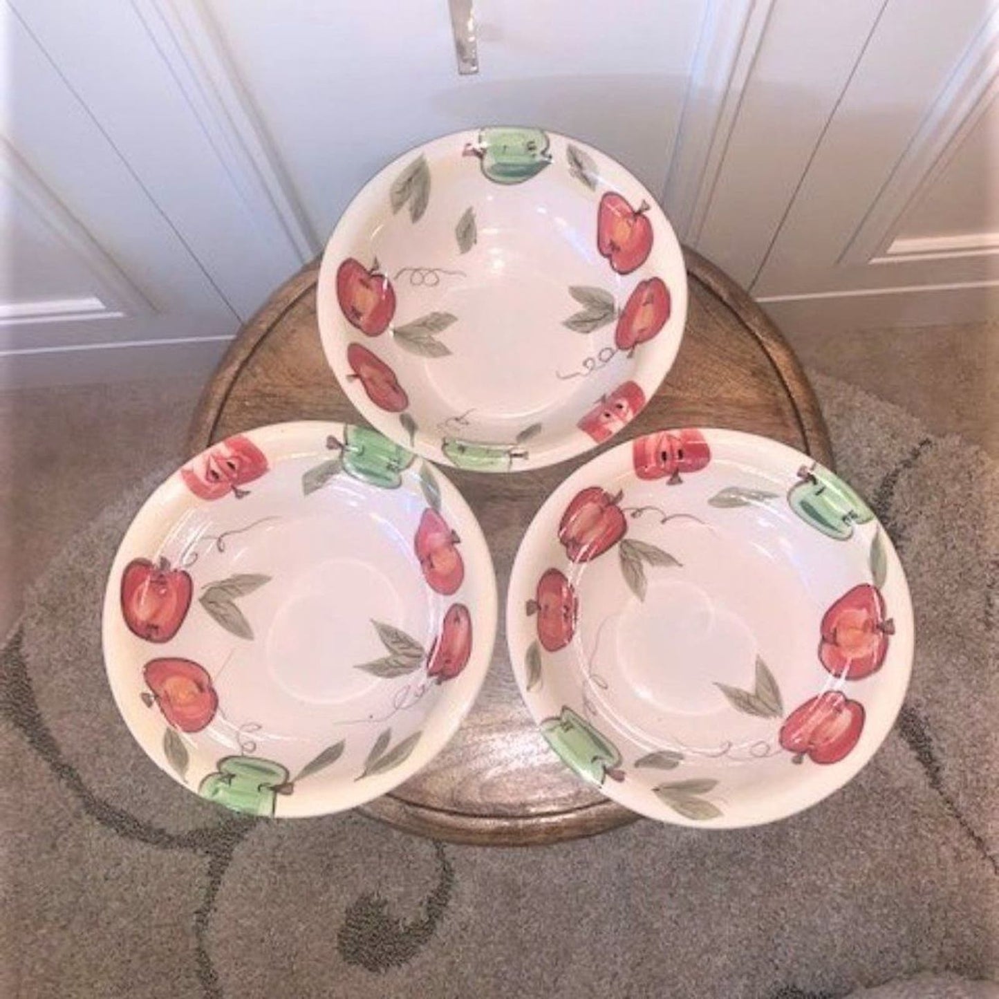 Artist's Touch Orchard Harmony set 4 Rim soup bowls