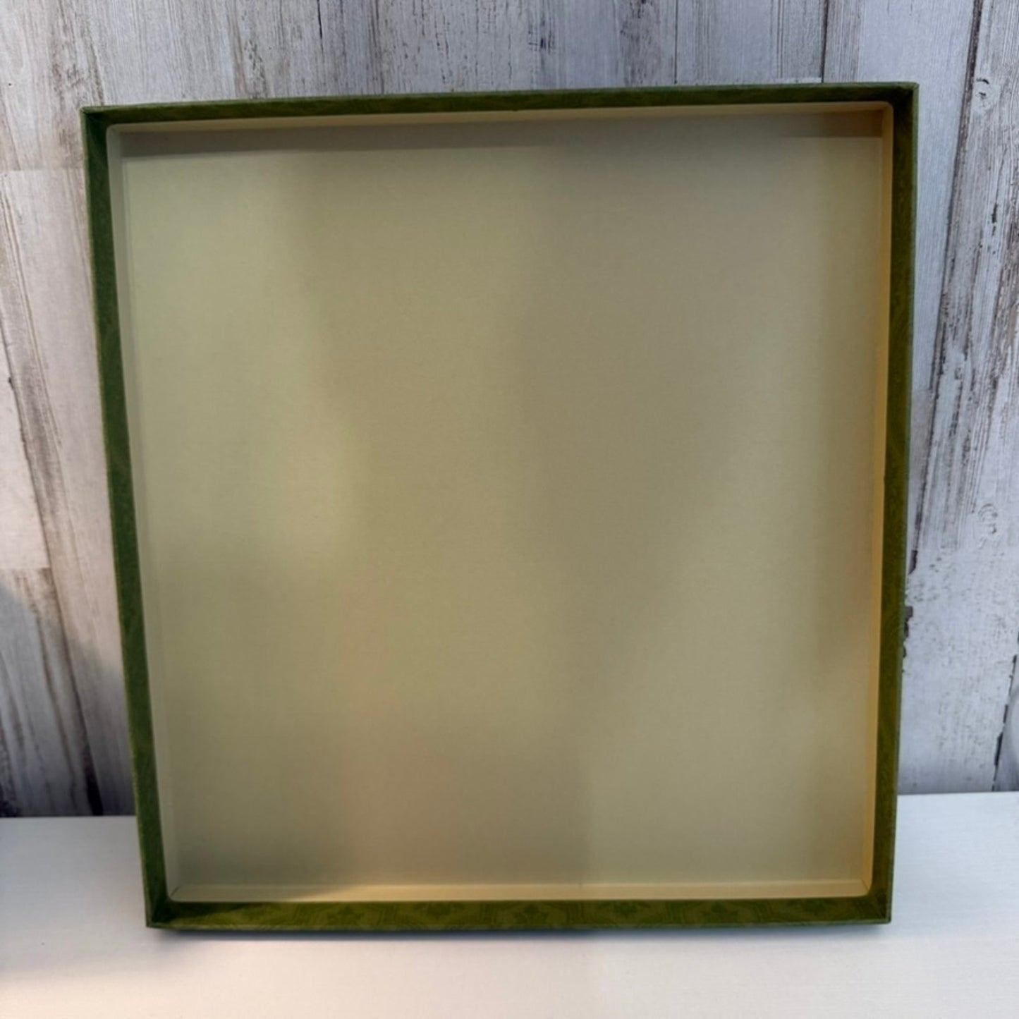 Gucci Gift Storage Box With Lid Green Damask Logo Large Square 13x12
