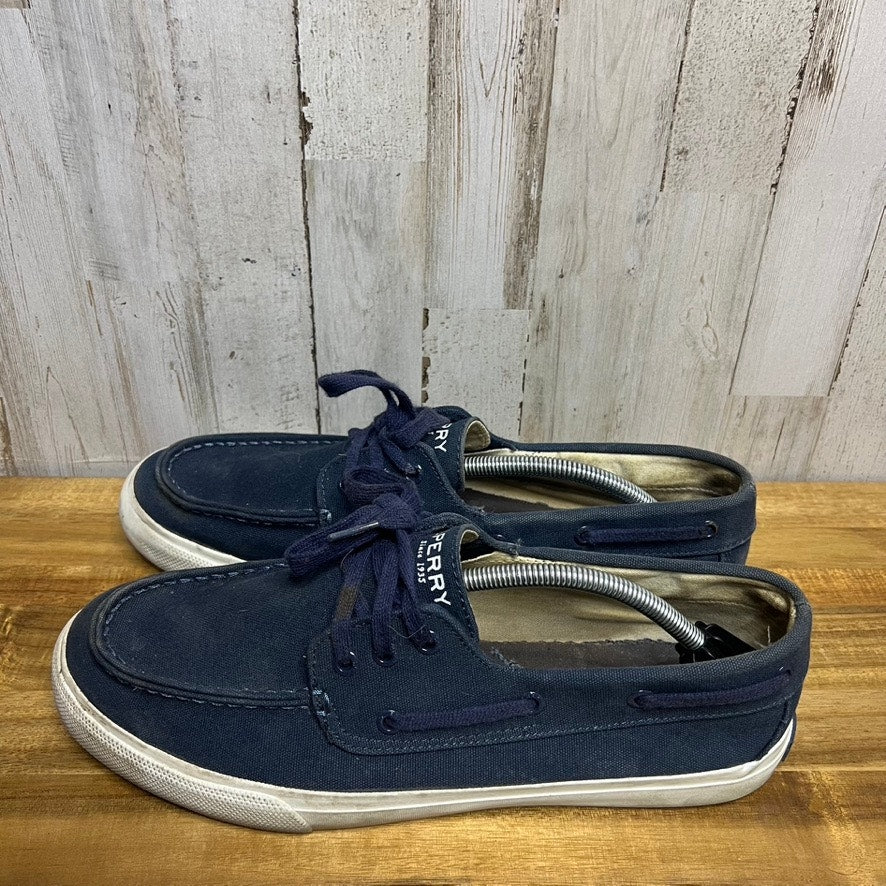 Sperry Men's Bermuda Navy Blue Canvas Lace Up Boat Shoes Size 12