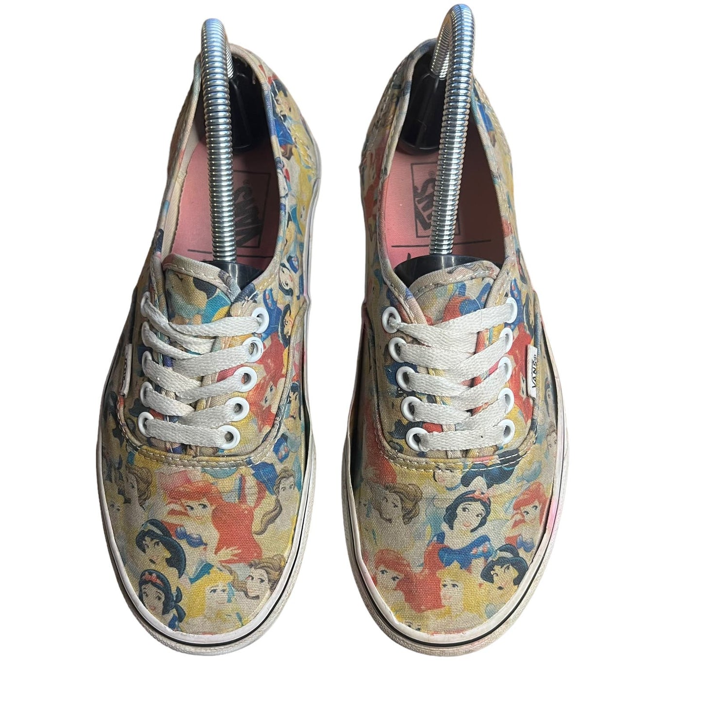 VANS x Disney Princess Canvas Sneakers Women's Lace-up Multicolor Low Top Size 8