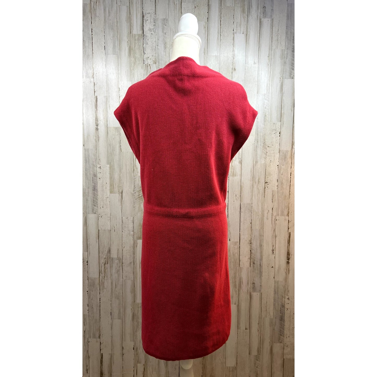 Vintage Lilly Pulitzer Red Knit Dress Women's Small Sleeveless Mock Neck