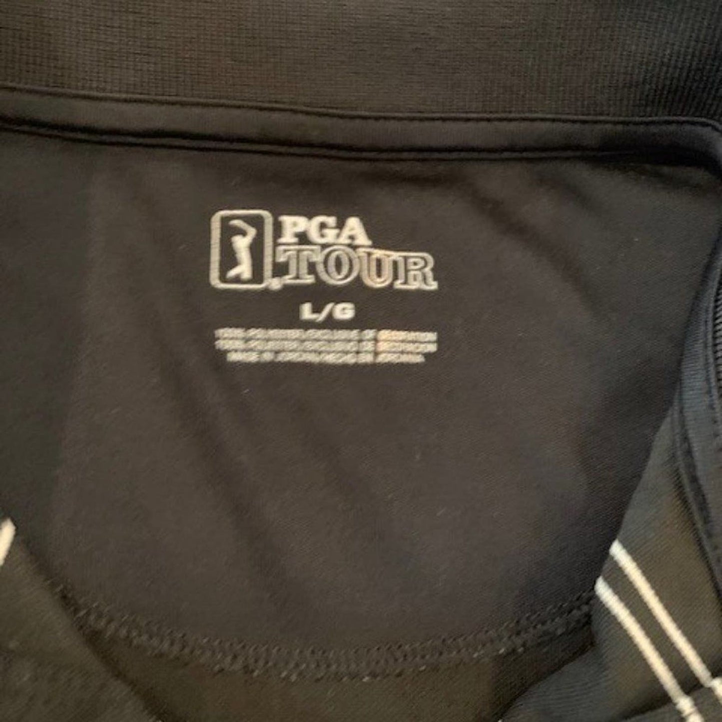 PGA Tour black golf/polo shirt L EUC