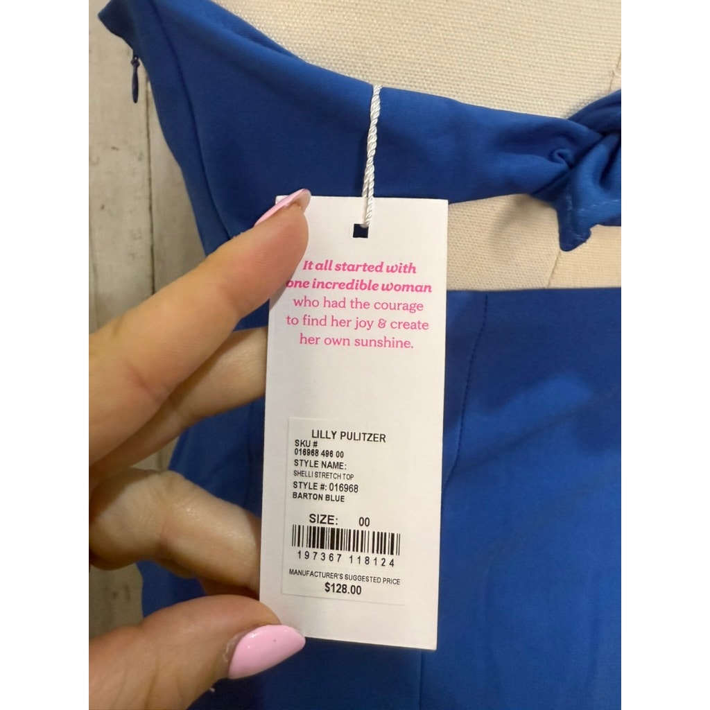 NWT Lilly Pulitzer Women's Shelli Stretch Tank Top Blue Size 00 Casual