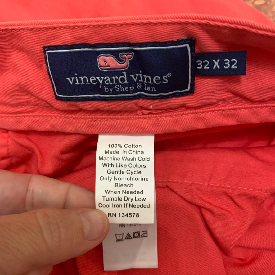 Vineyard Vines Breaker Pants Mens 32x32 Red Slim Fit Chino