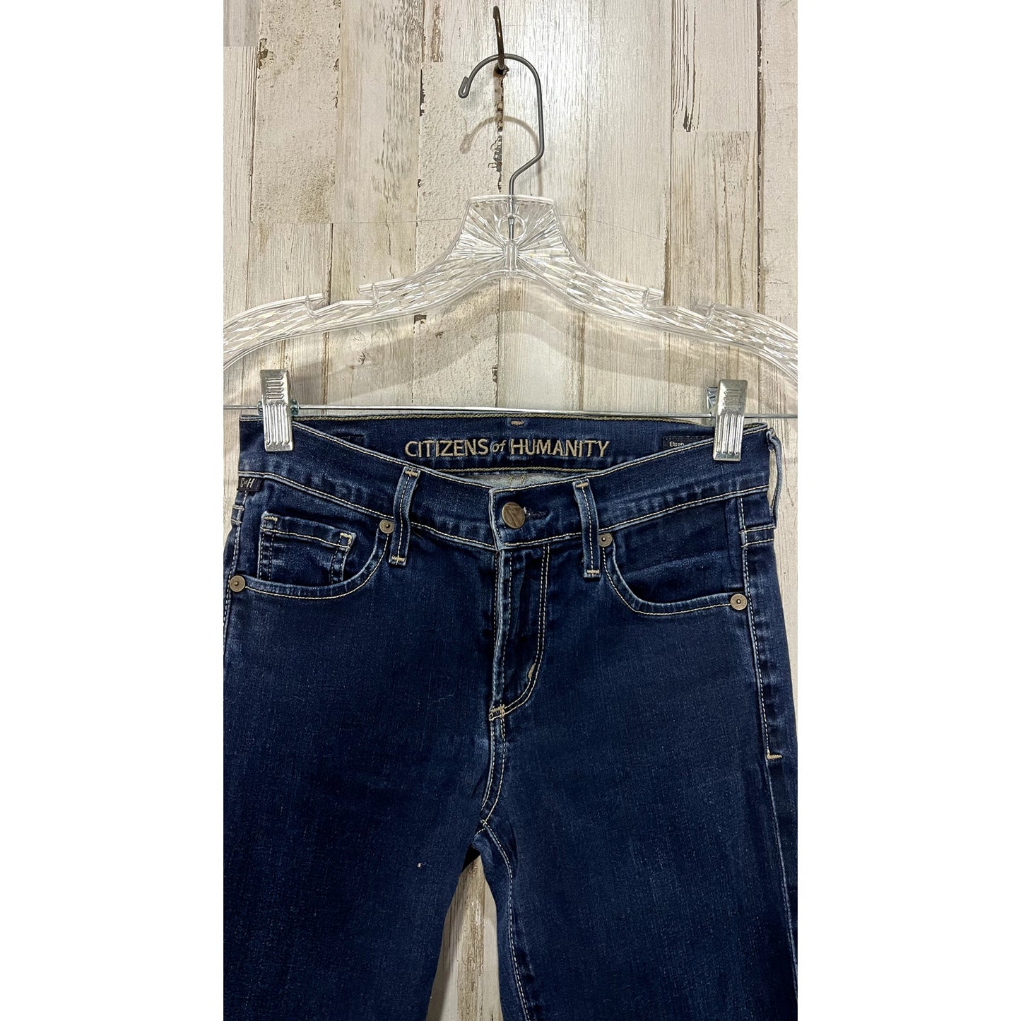 Citizens of Humanity Women's Elson Mid Rise Straight Jeans Size 25 Blue Denim