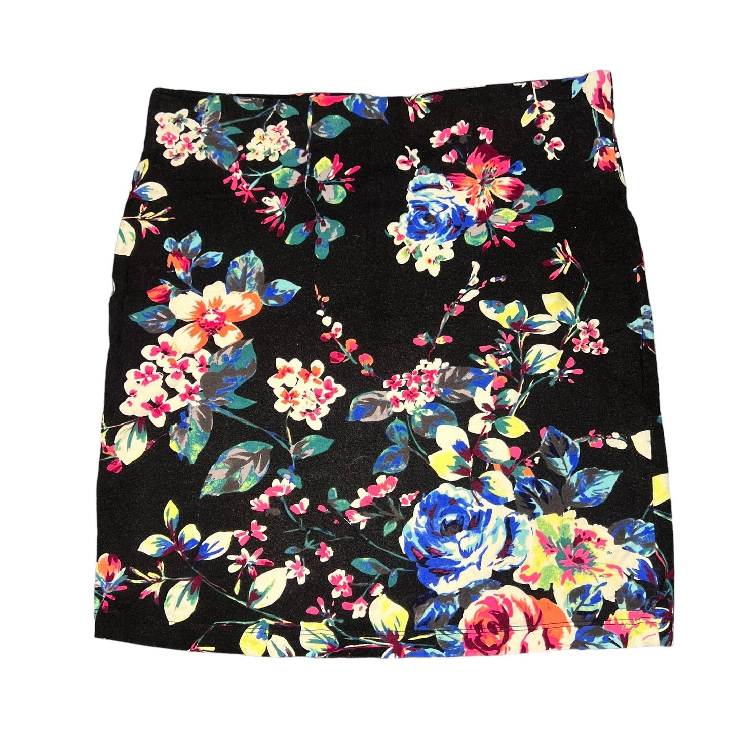 Express Women's Small Multicolor Floral Print Elastic Waist Pull-On Mini Skirt