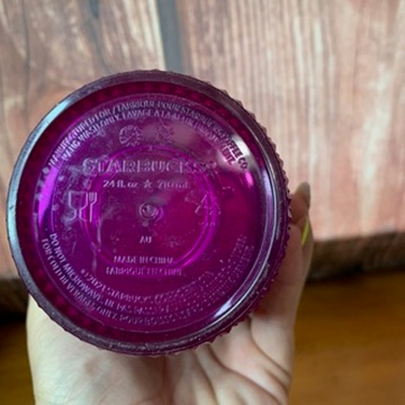 Starbucks Berry Bling Studded Cold Cup Tumbler Purple 24 oz