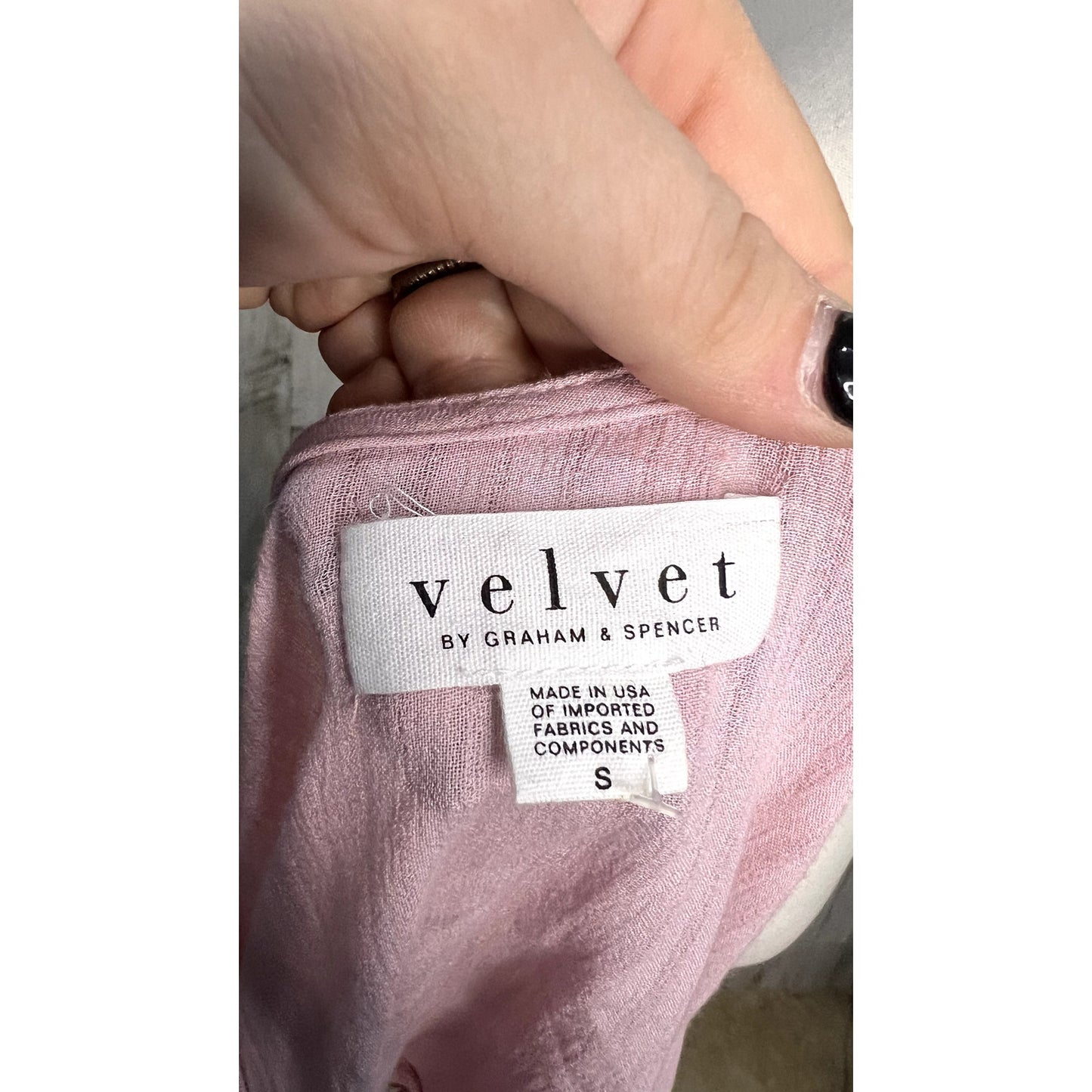 Velvet by Graham & Spencer Women's Pink Striped Peplum Blouse Size Small