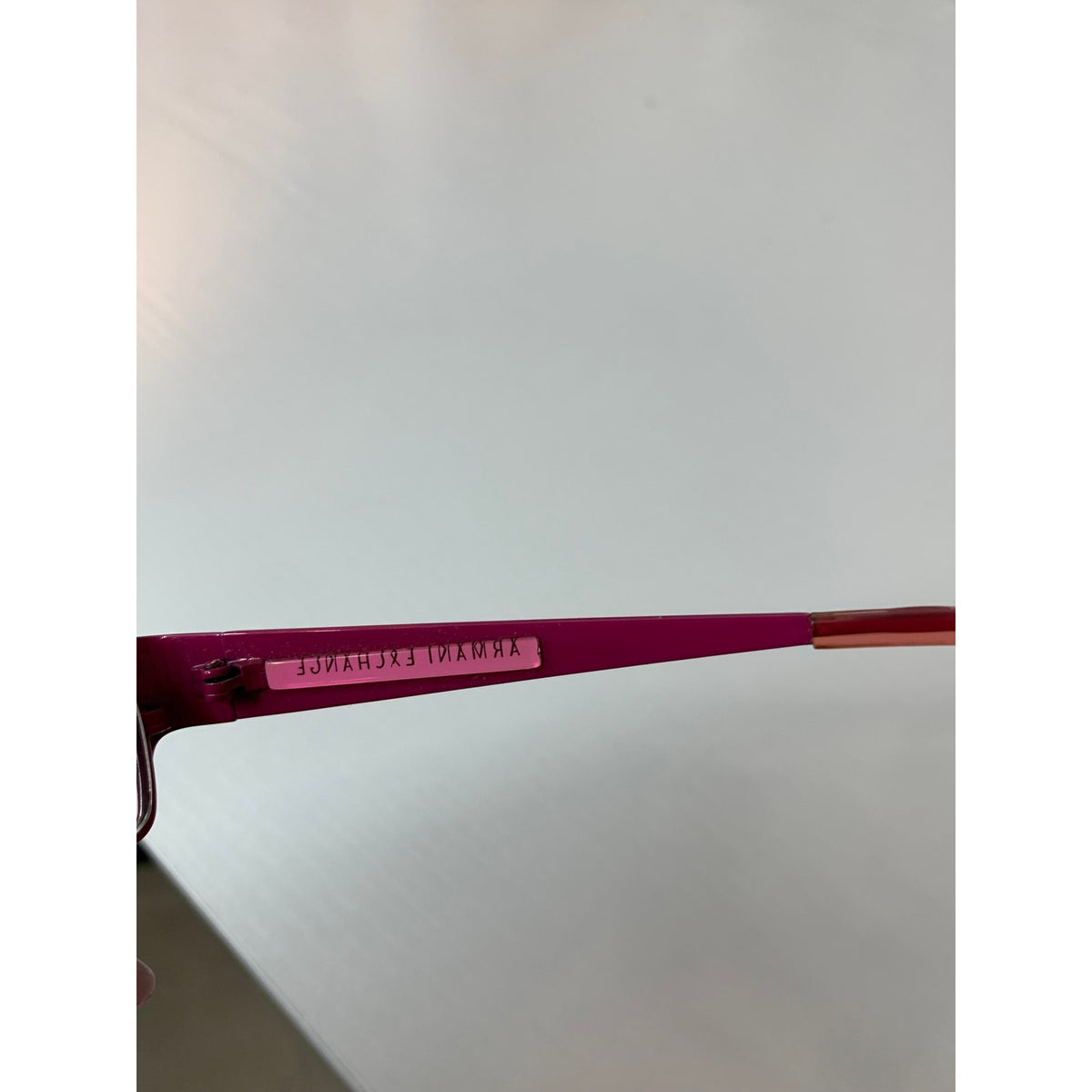 Armani Exchange Prescription Rectangular Full Rim Eyeglass Frames Black Pink Temples