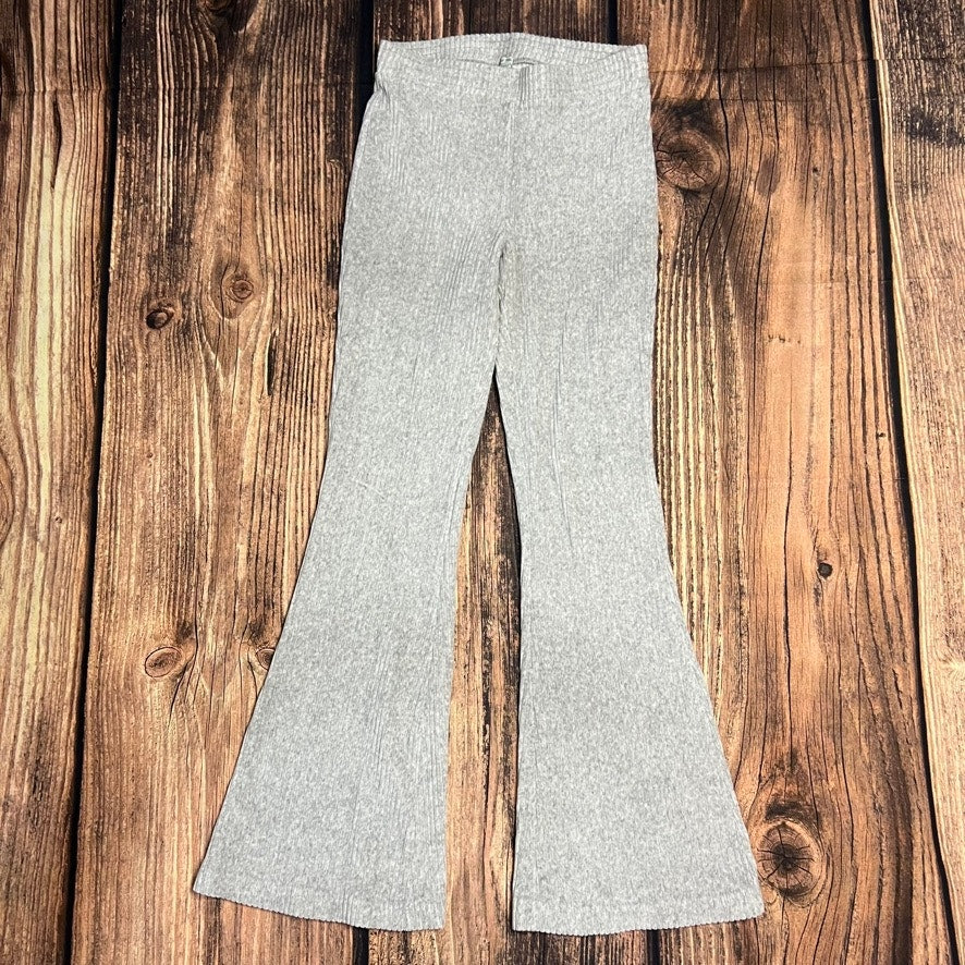 Aerie Women's Gray Ribbed Flare Pants Size Medium Casual Elastic Waist