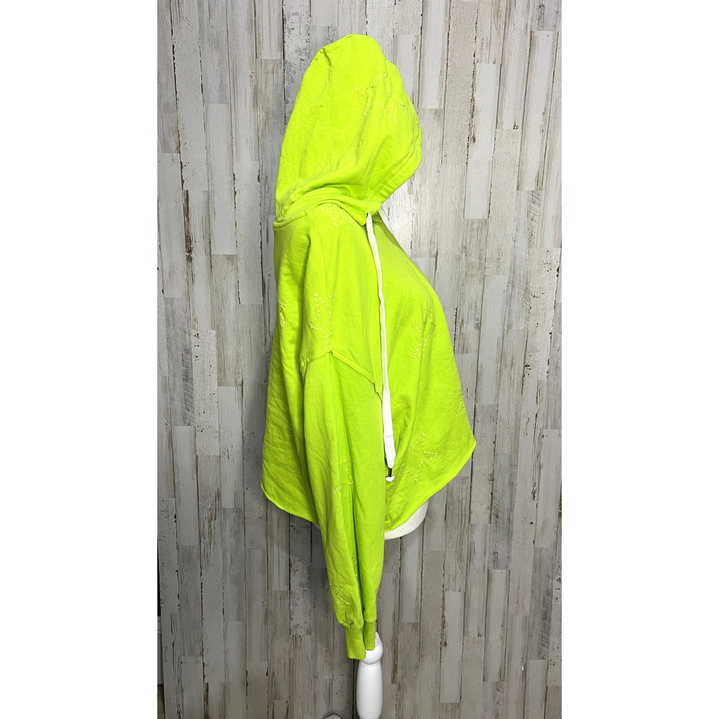 Anthropologie Saturday Sunday Women's Small Green Cropped Oversized Hoodie