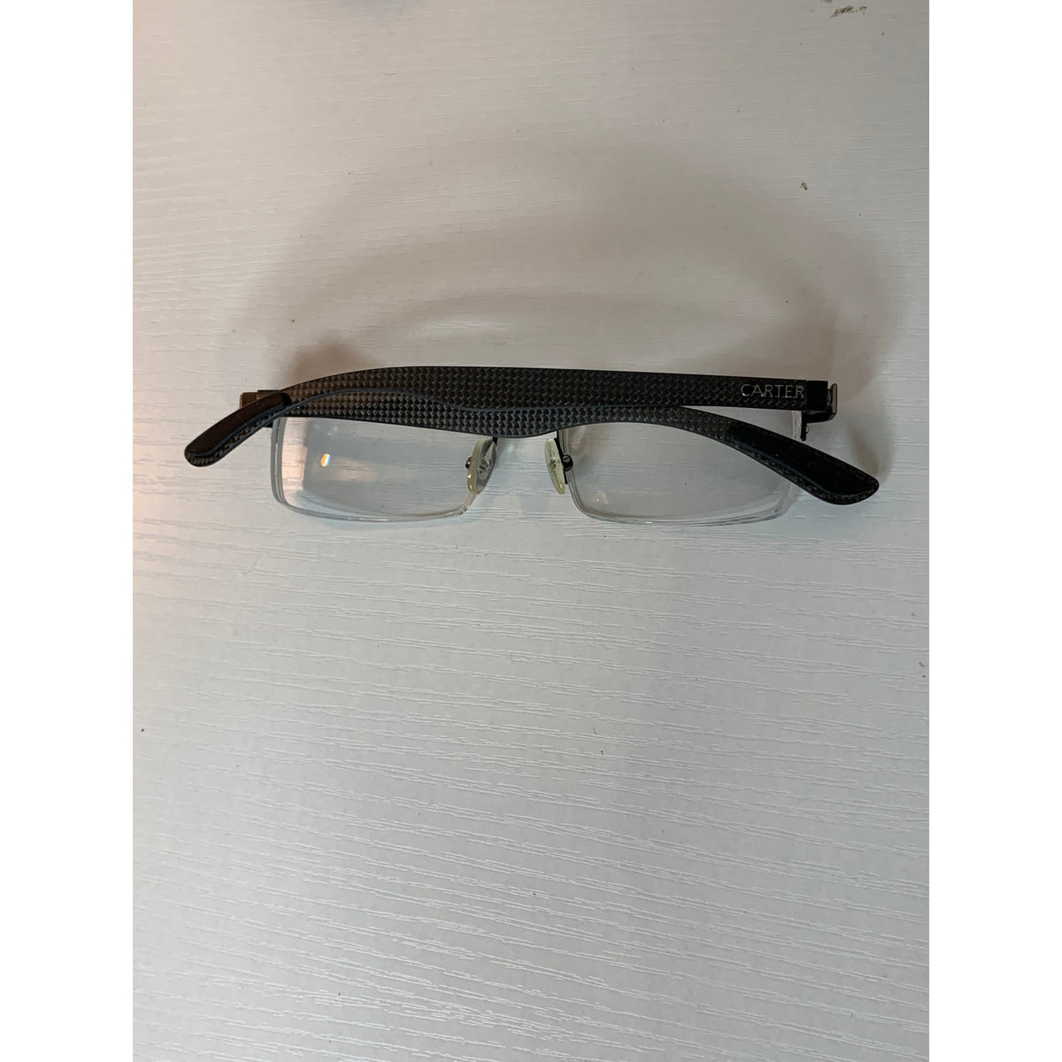 CARTER Prescription Eyeglasses Frames Unisex 54-16-140 Black Semi-Rimless Rectangular