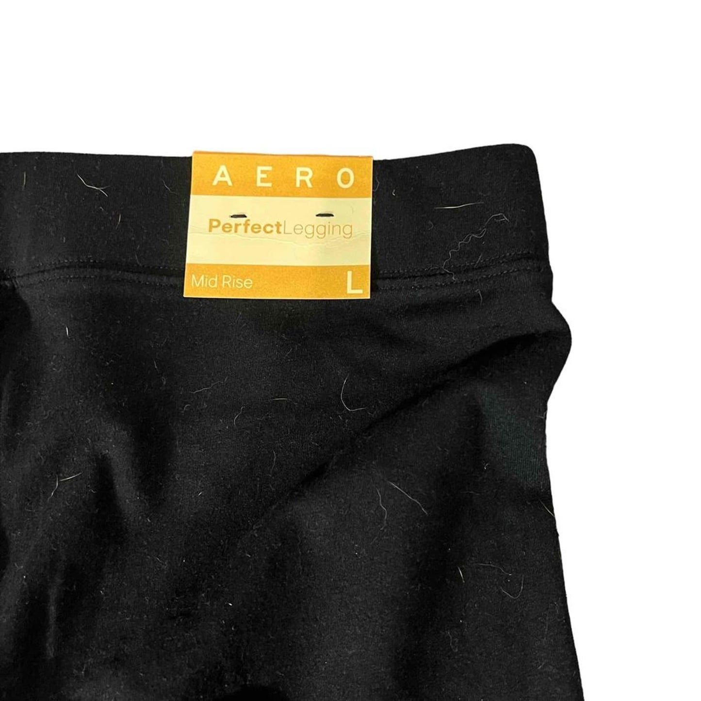 NWT Aéropostale Women's Black Mid Rise Leggings Size Large Cotton Blend