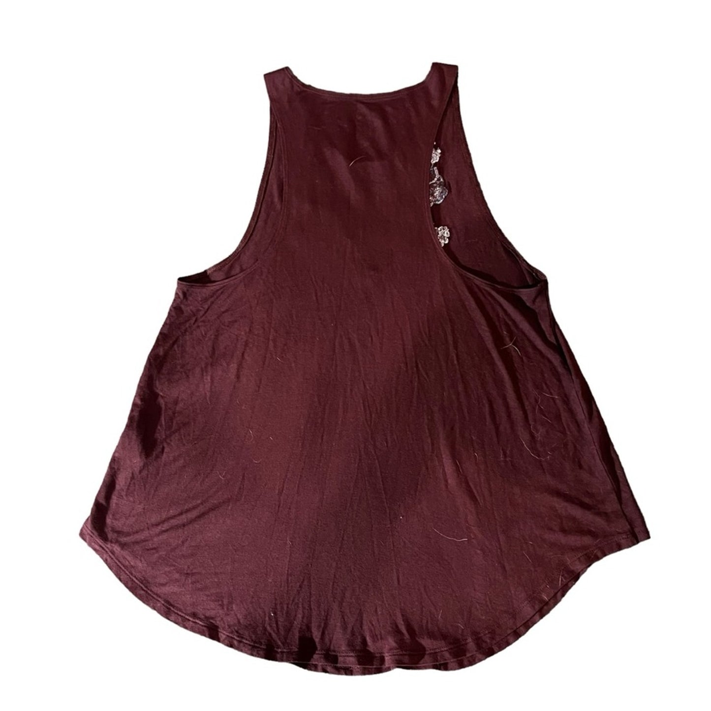 American Eagle Outfitters Tank Top Womens Medium Burgundy Floral Embroidered
