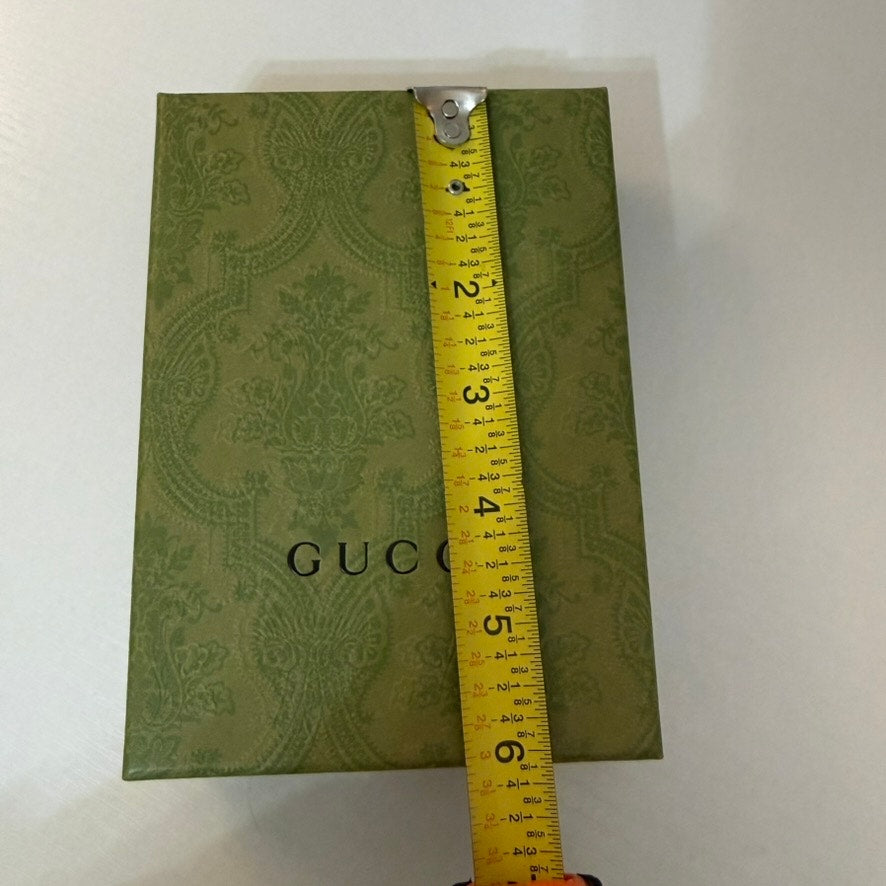 Gucci Green Damask Logo Gift Box Storage Keepsake Box w/ Lid 6.5x4.75 in