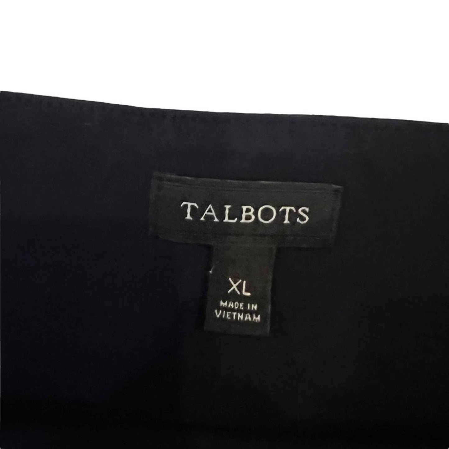 Talbots Women's XL Navy Short Sleeve Square Neck Blouse