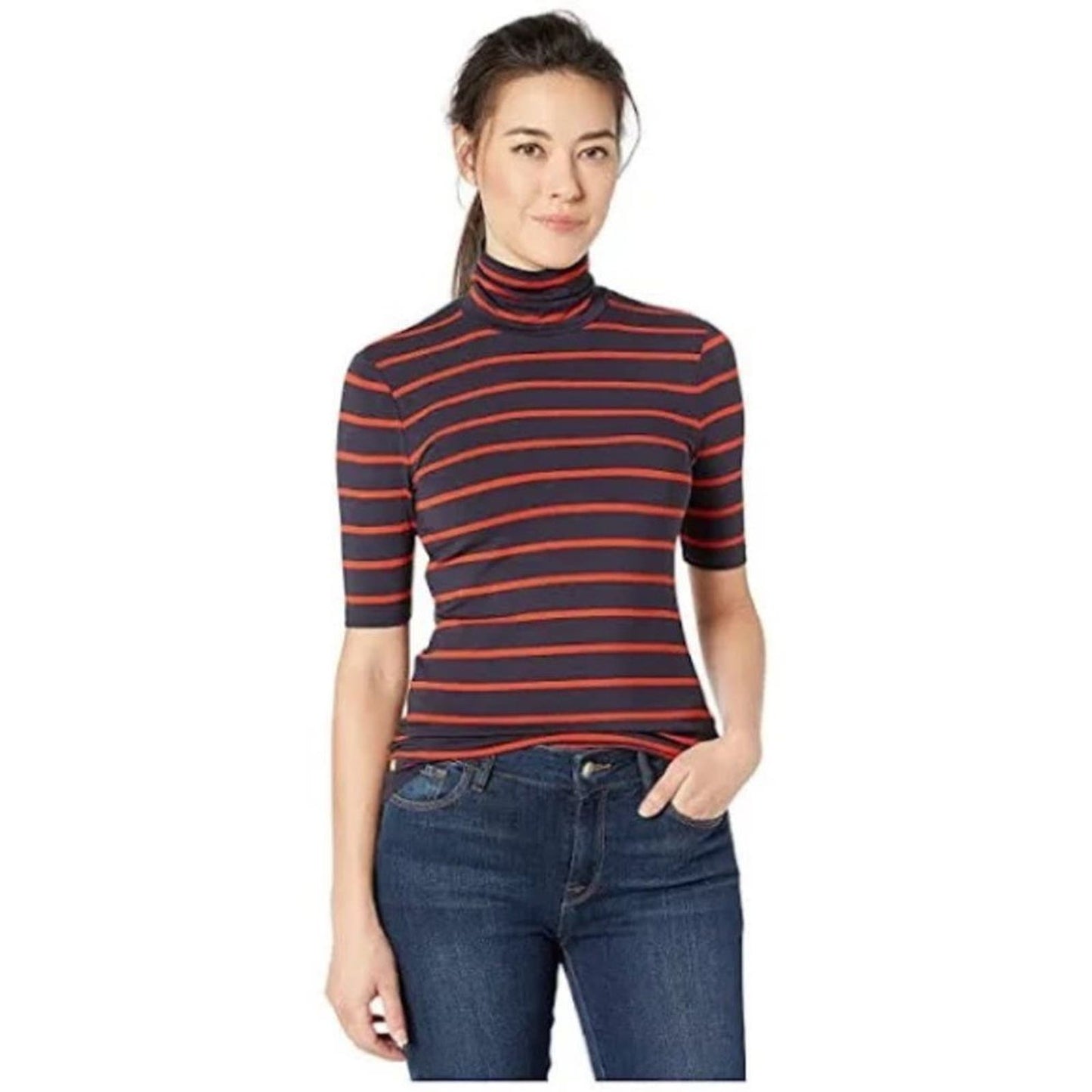 Lauren Women's Ralph Lauren Striped Turtleneck Top Size Large